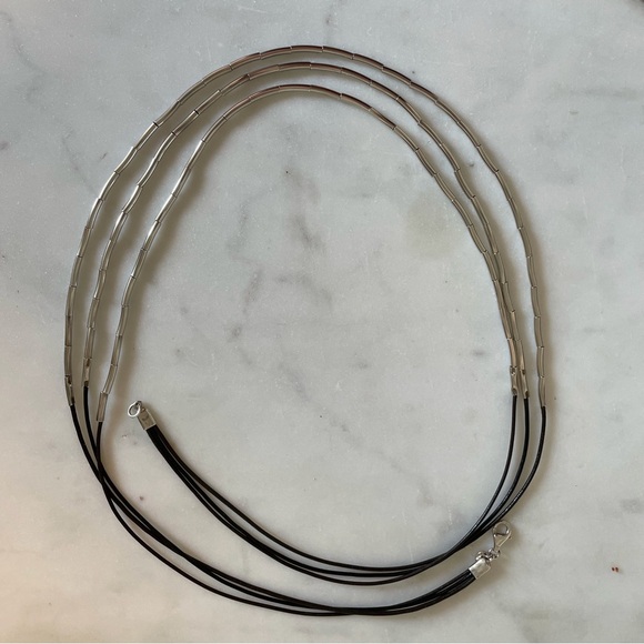 Silpada 30” brown leather and 925 sterling silver necklace - Picture 1 of 2